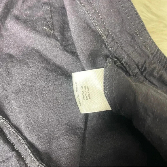 Eileen Fisher Navy Blue Linen Blend Straight Leg Pants Size 14 Petite - Picture 3 of 8